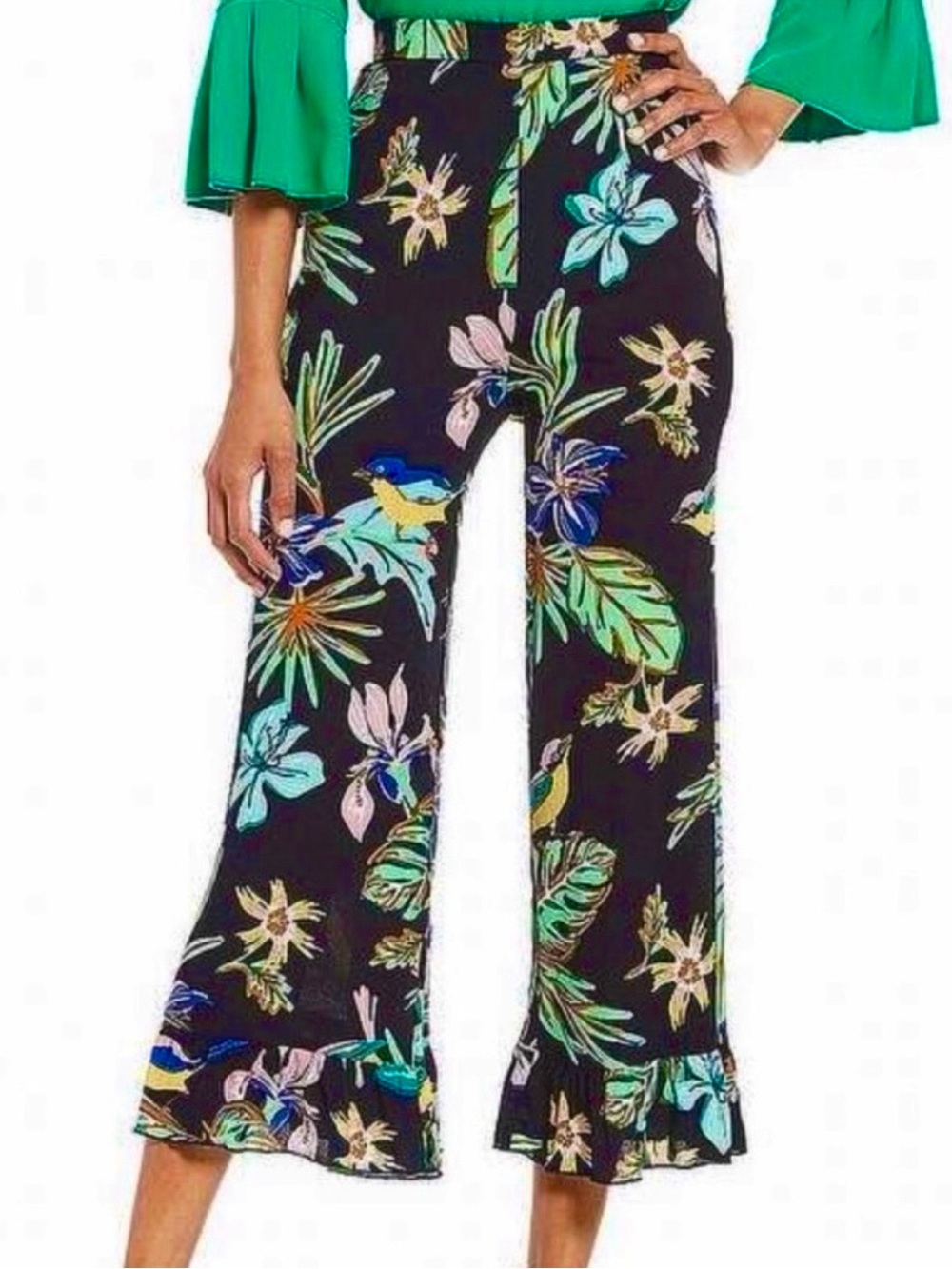 John Mark Kaleidoscope Wide Leg Crop Palazzo Pants